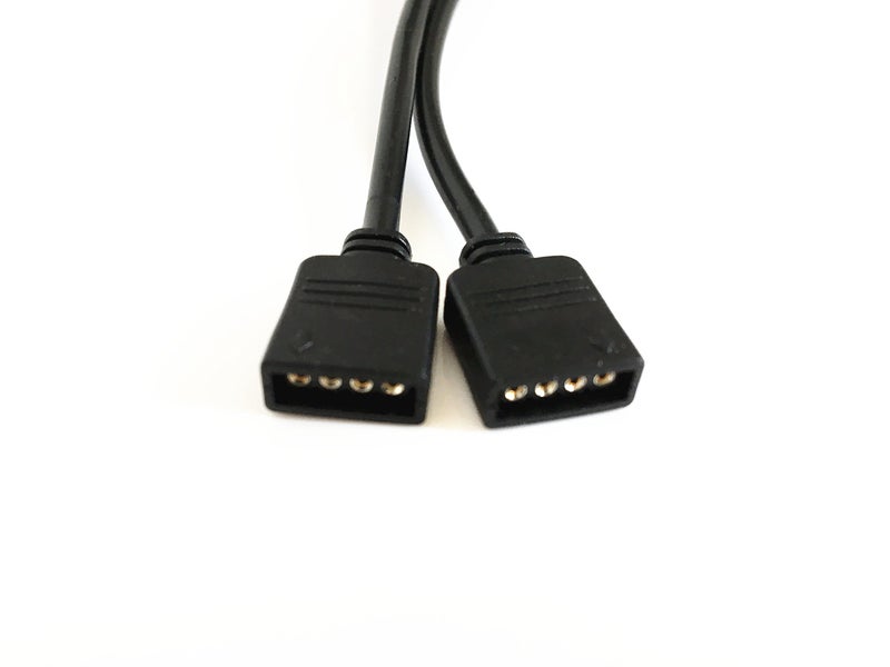 HUALAND 2PCS Black 4 Pins LED Splitter Cable LED Strip Connector 2 Way Splitter Y Splitter for One to Two RGB 5050 3528 Light Strips with 6X Male 4 Pin Plugs -29.5cm/11.6inch Long - Image 2